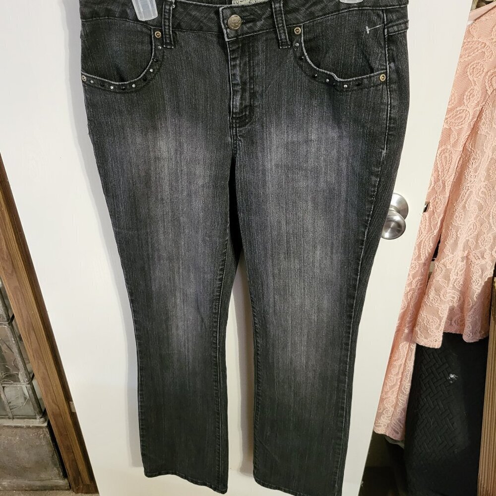NWOT WOMANS EMBROIDERED BOOTCUT EARL JEANS SZ 10